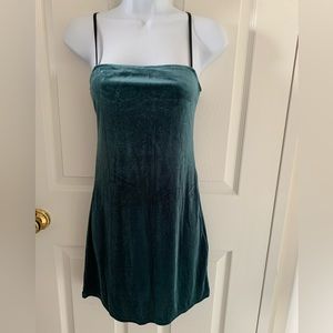 Teal Stretchy Velvet Sleeveless Mini Dress from Forever 21 NWOT